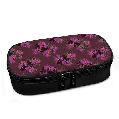 Purple Japanese Amaryllis Pattern Print Insulin Cooler Travel Case