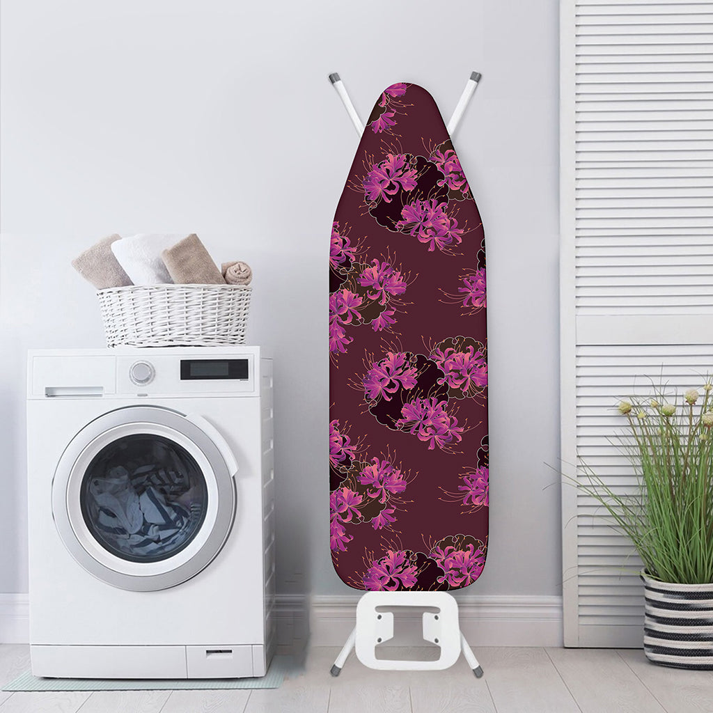 Purple Japanese Amaryllis Pattern Print Ironing Board Cover