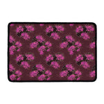 Purple Japanese Amaryllis Pattern Print Kitchen Mat