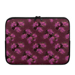 Purple Japanese Amaryllis Pattern Print Laptop Sleeve