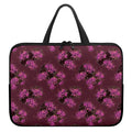 Purple Japanese Amaryllis Pattern Print Laptop Sleeve With Handle