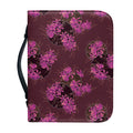Purple Japanese Amaryllis Pattern Print Leather Bible Cover