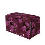Purple Japanese Amaryllis Pattern Print Leather Tissue Box Cover