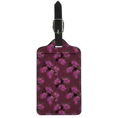 Purple Japanese Amaryllis Pattern Print Luggage Tag