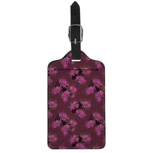 Purple Japanese Amaryllis Pattern Print Luggage Tag