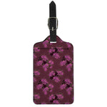 Purple Japanese Amaryllis Pattern Print Luggage Tag