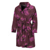 Purple Japanese Amaryllis Pattern Print Men's Bathrobe