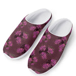 Purple Japanese Amaryllis Pattern Print Mesh Casual Shoes