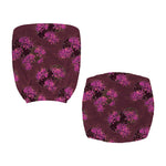 Purple Japanese Amaryllis Pattern Print Office Chair Cover