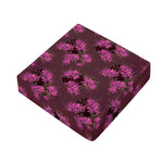 Purple Japanese Amaryllis Pattern Print Outdoor Seat Cushion Cover
