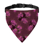 Purple Japanese Amaryllis Pattern Print Over The Collar Dog Bandana