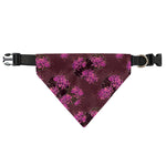 Purple Japanese Amaryllis Pattern Print Over The Collar Dog Bandana