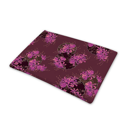 Purple Japanese Amaryllis Pattern Print Pet Cooling Mat Cover