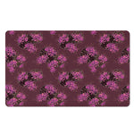 Purple Japanese Amaryllis Pattern Print Polyester Doormat