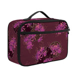 Purple Japanese Amaryllis Pattern Print Portable Lunch Bag