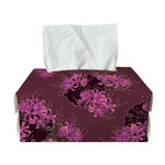 Purple Japanese Amaryllis Pattern Print Rectangle Tissue Box Cover