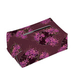 Purple Japanese Amaryllis Pattern Print Rectangle Tissue Box Cover