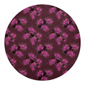 Purple Japanese Amaryllis Pattern Print Round Blanket
