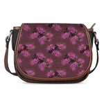 Purple Japanese Amaryllis Pattern Print Saddle Bag