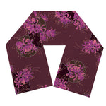 Purple Japanese Amaryllis Pattern Print Scarf