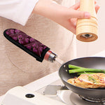 Purple Japanese Amaryllis Pattern Print Skillet Handle Cover