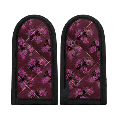 Purple Japanese Amaryllis Pattern Print Skillet Handle Cover