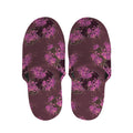 Purple Japanese Amaryllis Pattern Print Slippers
