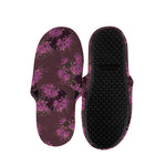 Purple Japanese Amaryllis Pattern Print Slippers