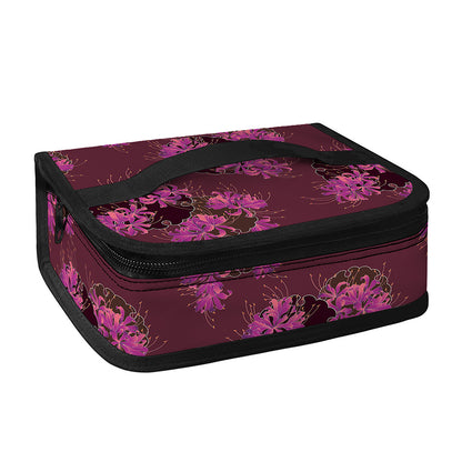 Purple Japanese Amaryllis Pattern Print Small Lunch Bag