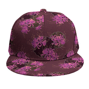 Purple Japanese Amaryllis Pattern Print Snapback Cap