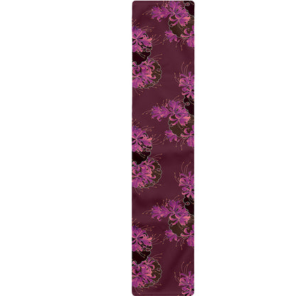 Purple Japanese Amaryllis Pattern Print Table Runner