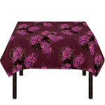 Purple Japanese Amaryllis Pattern Print Tablecloth