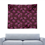 Purple Japanese Amaryllis Pattern Print Tapestry