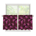 Purple Japanese Amaryllis Pattern Print Tier Curtains