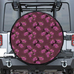 Purple Japanese Amaryllis Pattern Print Tire Cover