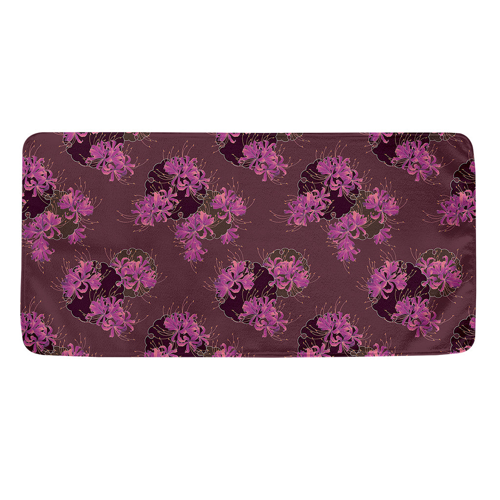 Purple Japanese Amaryllis Pattern Print Towel