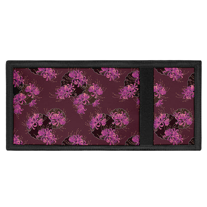 Purple Japanese Amaryllis Pattern Print Trifold Wallet