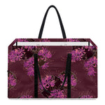 Purple Japanese Amaryllis Pattern Print Utility Tote Bag