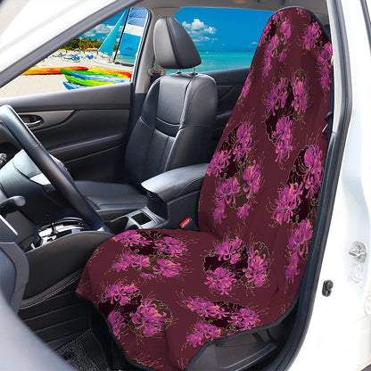 Purple Japanese Amaryllis Pattern Print Waterproof Car Seat Cover