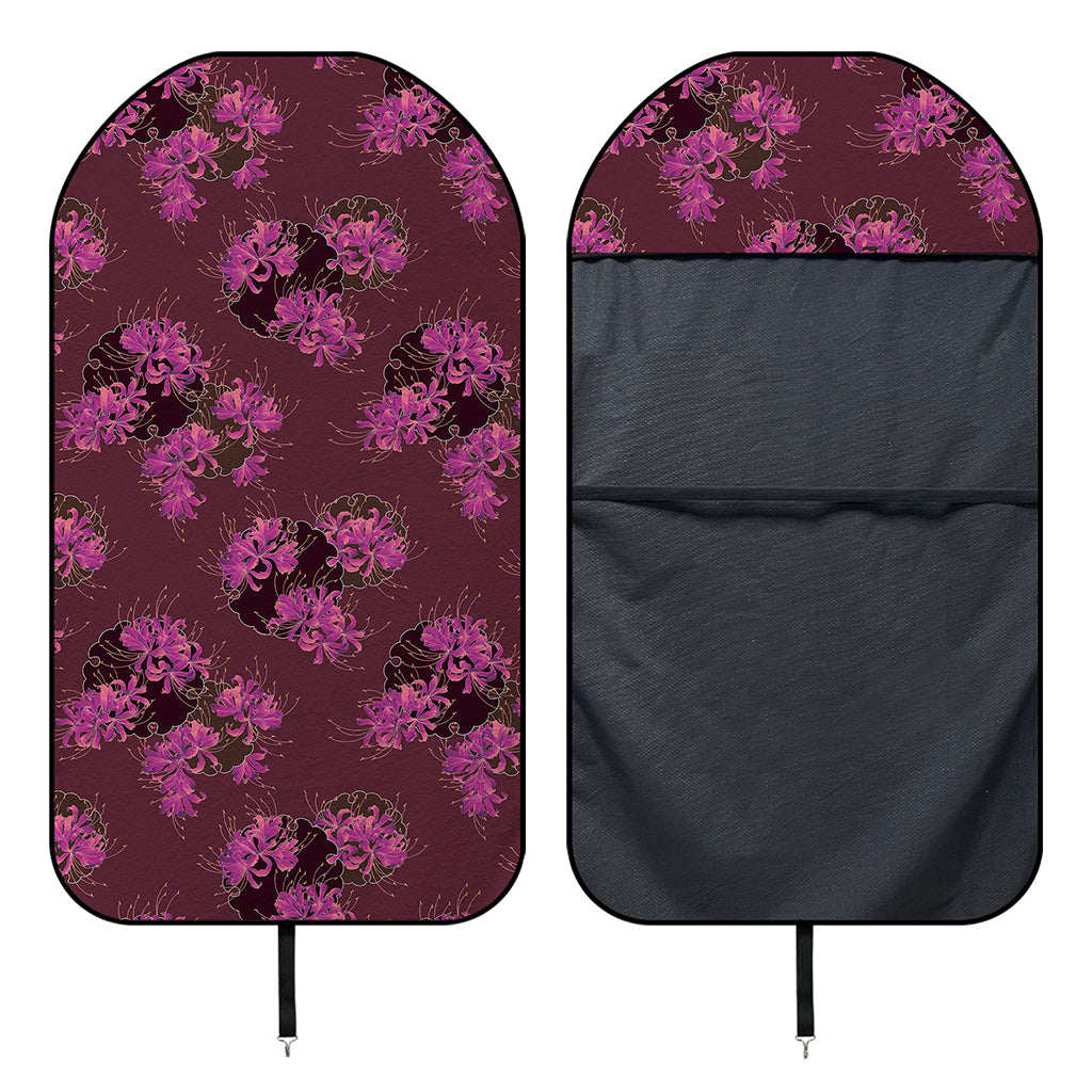 Purple Japanese Amaryllis Pattern Print Waterproof Car Seat Cover