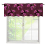 Purple Japanese Amaryllis Pattern Print Window Valance
