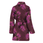 Purple Japanese Amaryllis Pattern Print Women's Bathrobe