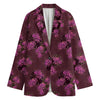 Purple Japanese Amaryllis Pattern Print Women's Blazer