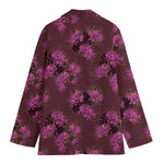 Purple Japanese Amaryllis Pattern Print Women's Blazer