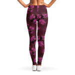 Purple Japanese Amaryllis Pattern Print Women's Leggings