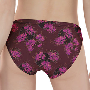 Purple Japanese Amaryllis Pattern Print Women's Panties