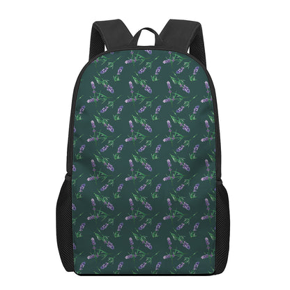 Purple Lavender Pattern Print 17 Inch Backpack