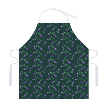 Purple Lavender Pattern Print Adjustable Apron