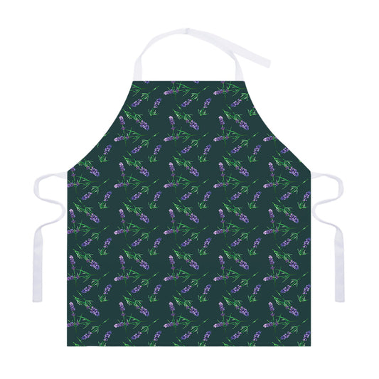 Purple Lavender Pattern Print Adjustable Apron