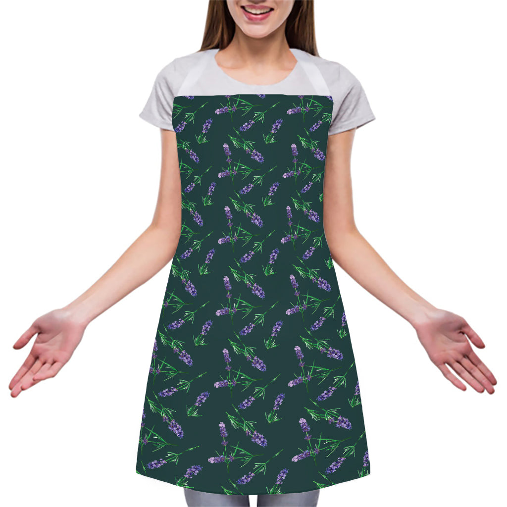 Purple Lavender Pattern Print Adjustable Apron